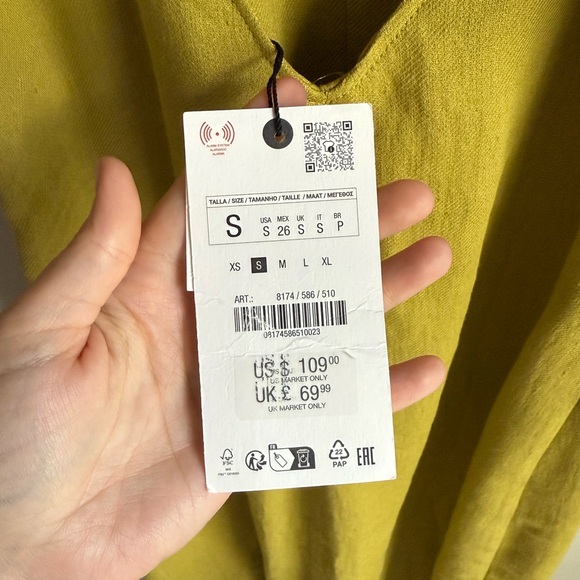 ZARA Linen Blend Dress ZW COLLECTION - NWT - Picture 12 of 13